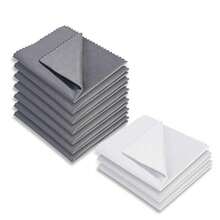 AAwipes Paños limpiadores de gafas de microfibra 10 paquetes para gafas lentes teléfonos pantallas cámaras cubiertos y cualquier otra superficie delicada (6"x7" 3 blanco + 7 gris oscuro) - como en la foto - Ver 1