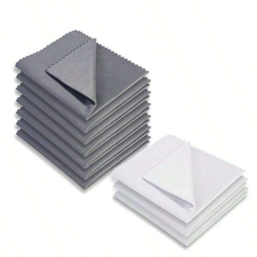 AAwipes Paños limpiadores de gafas de microfibra 10 paquetes para gafas lentes teléfonos pantallas cámaras cubiertos y cualquier otra superficie delicada (6"x7" 3 blanco + 7 gris oscuro) - como en la foto - Ver 1