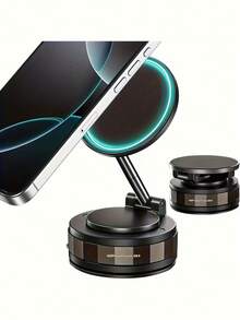360°旋转磁吸车载手机支架 - 强力吸盘底座，抛光表面，结构坚固，定位灵活，适用于所有智能手机，仪表盘安装，车载手机支架 - 彩色 - 查看 3