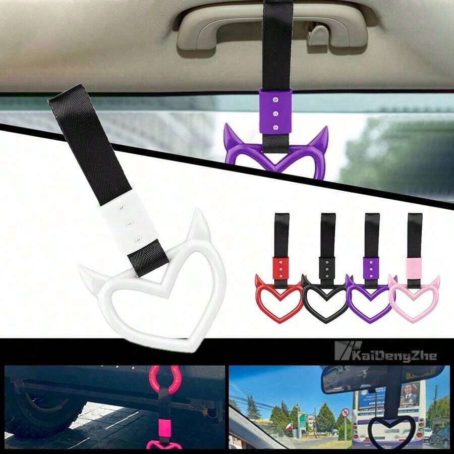 JDM Modified Devil Heart Tsurikawa Racing Hand Strap Ring Auto Warning ...