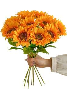 5pcs/Set Artificial Sunflower Stems, Home Living Room Wedding Decor Fake Flowers Photography Props - Multicolor - View 10