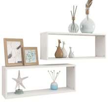 vidaXL Wandregale 2 Stück Weiß 60x15x23 cm Holzwerkstoff - Verschiedenfarbig - Übersicht 3