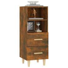 vidaXL Sideboard Eiche geräuchert 34,5 x 34 x 90 cm Holzwerkstoff - Verschiedenfarbig - Übersicht 4