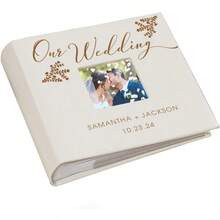 WSXC Personalized Wedding Photo Album Custom Engraved Picture Album Holds 200 4" X 6" Photos Leatherette And Laser Engraved Scrapbook Our Wedding - OurWedding - View 1