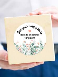 Personalized Thank You Stickers, Wedding Thank You Stickers, Floral Thank You Stickers For Party Favors, Round Thank You Sticker Seals,Personalized Printed Flower Stickers - Choose Your Floral Design And Font Combo - Custom Welcome Wedding Favor Labels - Multicolor - View 14