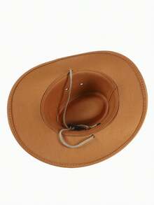 1pc Faux Suede Oversized Brim Breathable Sun Hat, Summer Sun Protection - Top Hat - View 7