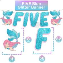 Mermaid 5Th Birthday Decorations Girl - Pack 8 | Mermaid Birthday Decorations For Girls 5 | Mermaid Birthday Party Supplies | Mermaid Balloons 5Little Mermaid Party Decorations 5 Year Old-Trending, Best Seller, New Arrival, Party Supplies, Elegant Decor, Party Decoration, Wedding & Birthday - 彩色 - 查看 3