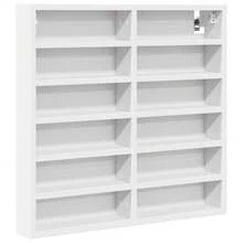 Vitrine vidaXL, blanche, 60 x 8,5 x 58 cm, matériau à base de bois - Multicolore - Voir 2