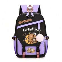 Capybara New Backpack - High Quality Large Capacity Laptop Bag With Carton Design, Polyester For College Students, Travel & Daily Commute, Travel Backpack | Modern Backpack | Zipper Closure Large-Capacity Multi-Layer Pencil Case,Back To School Supplies Essentials Office Supplies Valentine's Day Gifts - Multicolor - View 10