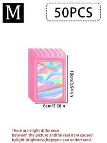 100/10 قطعة أكياس شفافة هولوغرافية، أكياس تغليف محكمة الإغلاق ومانعة للرائحة، أكياس مختومة، أكياس تخزين طعام من فيلم البولي إستر، أكياس مختومة بسوستة، أكياس إعادة إغلاق هولوغرافية من فيلم البولي إستر، أكياس هدايا، أكياس مانعة للرائحة، أكياس من رقائق الألومنيوم، مناسبة لتخزين الهدايا والطعام، أكياس من فيلم البولي إستر، أكياس شفافة هولوغرافية إعادة إغلاق - متعدد الألوان - مشاهدة 16