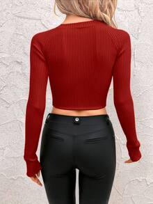 DUKEZA Women Sweaters - Burgundy - View 2
