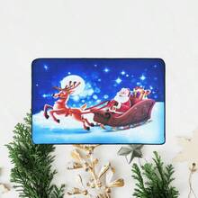 Tapete de terciopelo de cristal estampado de 750 g, 50 x 80 cm, estilo navideño - Azul - Ver 5