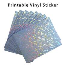 A4 10/20 Pcs Holographic Diamond Printable Vinyl Sticker Paper For Inkjet Printer, PET Material - Easy To Cut, Waterproof & Dry Quickly, Apply To DIY Craft, Labels, Photo, Gift Packaging Sticker