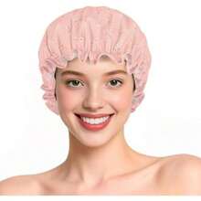 IEOVIEE Gorrito para bañarte de Mujer, Gorro de Baño Impermeable Doble Capa con Diseño Florido Único, Reutilizable para Pelo Largo, Corto o Rizado(Rosa - Fresco) - Multicolor - Ver 1