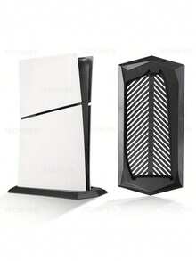 Vertical Stand For 5th Gen Slim Game Console, Cooling Vented Anti‑Slip Dock Base, Fits Digital & Disc Editions, Note: Console Not Included, Not For Original Old Models - Black - View 6
