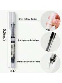 10/20pcs Liquid Ink Pens, Quick Drying Signature Ink Pens, 0.5mm Black/Blue/Red Ink, Essential For School/Office, Back To School Season