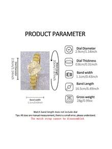 1 Reloj de pulsera de acero con esfera pequeña digital para mujer graduada y 1 Conjunto de joyas de pulsera para mujer