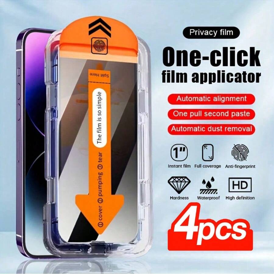 4片装隐私玻璃屏幕保护膜，兼容 12/12 Pro/12 Pro Max/11/11 Pro/11 Pro Max/X/XR/XS Max/17/17 Pro/17 Air/17 Pro Max/16/16 Plus/16 Pro/16 Pro Max/15 Plus/15 Pro Max/15 Pro/14 Pro Max/14 Plus/14 Pro/13 Pro/13 Pro Max，日常、办公和居家必备，有效保护隐私