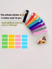 Multi-Color EVA Zipper Pouch Bags - Transparent Sealable Travel Cosmetic & Jewelry Storage Organizer For Toiletry, Makeup, Pills, Beads, Hair Accessories, Portable Clear Small Drawstring Bag(Includes DIY Label*1) - Multicolor - View 2