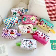 CRAYON SHINCHAN 1 hộp đựng bút chì màu in họa tiết hoạt hình dễ thương Crayon Shin-Chan, túi xách, túi đựng đồ trang điểm di động khi đi làm, túi đựng đồ dùng học tập dung tích lớn - Nhiều màu - Xem 4