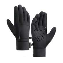 Waterproof, Thermal, Non-Slip Motorcycle Gloves With Touchscreen And Pocket. - Black - View 3