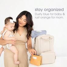 huPearhead Mom Things and Baby Things - Juego de 2 bolsas de pañales esenciales para almacenamiento de pañales cosméticos neutros y bolsas de accesorios para mamá nueva y recién nacido regalo del día220 - como en la foto - Ver 3