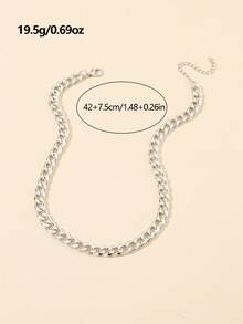 1pc Girl's Minimalist Punk Style Necklace, Exaggerated Personality Fashion Chain Necklace, Street Style - Multicolor - View 10