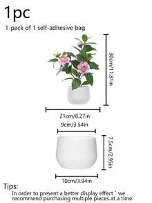 1 Piece Artificial Camellia Bonsai Plant - Outdoor Garden Flower Stand Decoration. Home Office Desk Plant. Family Bathroom Kitchen Shelf Artificial Plant Decoration. - Multicolor - View 3