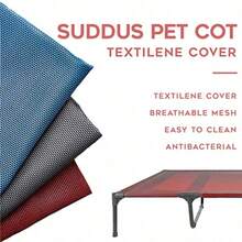 ASsuddus Funda de repuesto para cama elevada para perro cama elevada para perro a prueba de mordeduras facil de limpiar cama elevada transpirable para mascotas adecuada para uso en interiores y exteriores. La cuna para perro no esta incluida XL/rojo - Burdeos - Ver 3