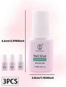3支装强力美甲胶水，粉色亚克力美甲液，适用于按压式美甲，配有美甲胶水刷，持久耐用，适用于亚克力美甲贴片 - 淺粉色 - 查看 8