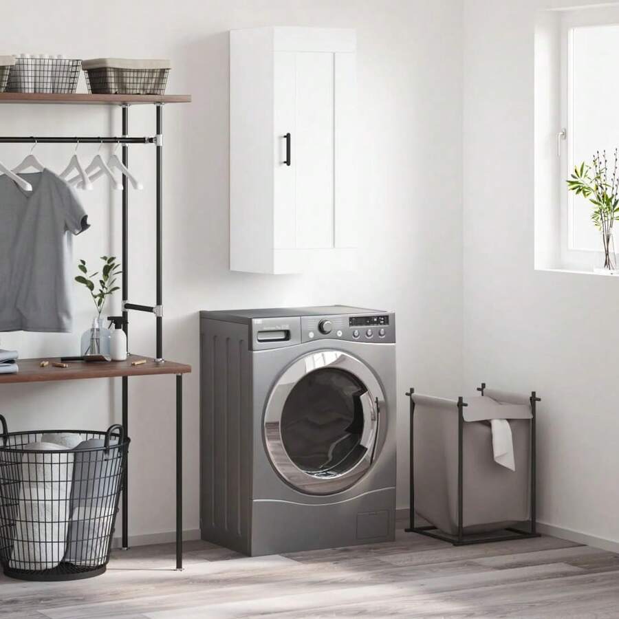 VidaXL biała szafka ścienna 34,5 x 34 x 90 cm, materiał drewnopochodny - Wielokolorowe - Zobacz 1