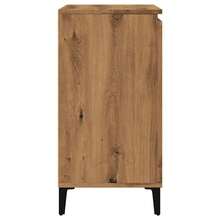 Buffet vidaXL en bois de chêne massif travaillé à la main, dimensions 60 x 35 x 70 cm, contrecollé sur bois. - Multicolore - Voir 5