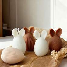 1pc Easter Egg, Easter Bunny Shaped Scented Candle, Smokeless Candle For Home Decor, Room Decor, Bedroom, Party, Dining Table, Kitchen, Restaurant, Birthday, Holiday Decoration - Multicolor - View 3