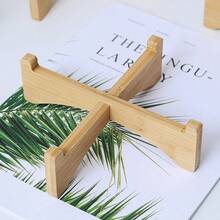 1pc Wooden Plant Stand, Medieval Modern Planter, Rattan Planter Rack, Indoor Low Short Plant Support - Bohemian Rustic Wood Rack, Suitable For Planter - 1 Piece Flower Pot Stand - View 5