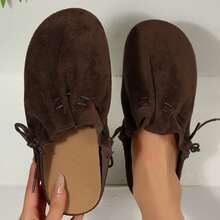 Fall Spring Walking Loafers For Women Drawstring Sandals Closed Toe Flat Mules Comfortable Backless Casual Loafer Slides Shoes Outdoor Travel - Cà phê nâu - Xem 4