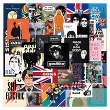 50张绿洲乐队贴纸，英国摇滚乐队绿洲主题贴纸，摇滚乐迷礼物，海报风格贴纸，适用于水瓶、笔记本电脑、手机、滑板、吉他、行李箱、剪贴簿、头盔、派对装饰和礼品。 - 彩色 - 查看 5