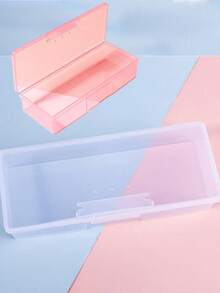 Nail Tool Storage Box With Nail Files, Pens And Sponge, Light Therapy Pen, Portable Rectangle Jewelry Storage Box For Nail Tools, Plastic Transparent Box For Nail Accessories And Nail Art Decoration, Nail Tip Storage Container