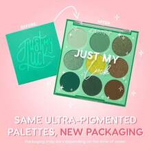 ColourPop Just My Luck Green Eyeshadow Palette - Green &Amp; Neutral Eyeshadow Palette With Matte &Amp; Metallic Finishes - High-Pigment Eye Makeup With A Long-Wearing Formula (0.3 Oz) - 紫紅色 - 查看 2
