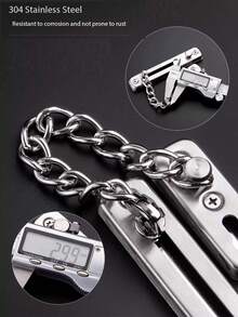 1pc/2pcs Thickened New Stainless Steel Anti-Theft Door Chain Lock, Security Chain Lock, Hotel Door Stopper, Home Anti-Theft Door Internal Locking Clasp, Made In China - Multicolor - View 7