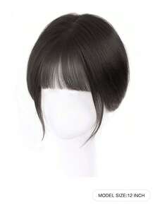 合成3D透气刘海假发 女款 自然无缝 高温假发 头顶替换罩 白色假刘海 - 彩色 - 查看 8