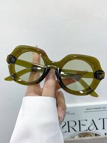 新款复古厚框猫眼时尚眼镜，男女通用简约百搭，适合海滩、派对、街头风格，适合日常佩戴 - 彩色 - 查看 9