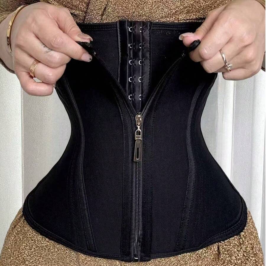 1pc Women's Fitness Training Dance Yoga Shapewear, Sports Waist Trainer, Winter Hidden Daily Shaping Waist Cincher, Slim Minimalist Waist Belt, Mesh Breathable Fabric - Black - View 1