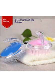 2 Stücke weiche Silikon Kopfhaut- & Körperbürste, flexible Borsten mit ergonomischem Griff, hochwertiges hautfreundliches Material vermeidet Irritationen, reinigt Haarwurzeln & Körperhaut gründlich, fördert Entspannung & Durchblutung, perfekt für die Badezimmer-Dusch-Routine, unverzichtbares Pflegeutensil für alle Geschlechter - Verschiedenfarbig - Übersicht 4