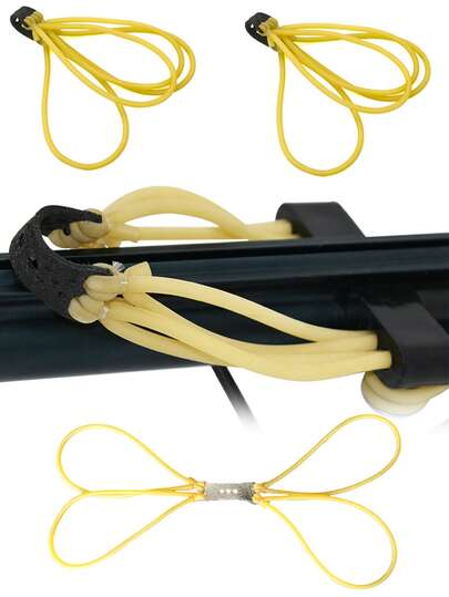 4/10ชิ้น อุปกรณ์ล่าสัตว์กลางแจ้ง หนังยางยิงปลา ทำจากวัสดุยางพาราธรรมชาติที่มีความยืดหยุ่นสูงและแรงดึงที่แข็งแกร่ง อุปกรณ์เสริมหนังสติ๊กกลางแจ้ง แรงยืดหยุ่นไม่ลดลงเมื่อใช้งานในระยะยาว