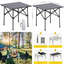 Mesa Plegable Camping, Plegable Playa De Portátil, Mesa De Camping Plegable Pequeña Adecuado para Exteriores, Playa, Picnic, Barbacoa, Pesca(50 * 53cm) - Multicolor - Ver 1