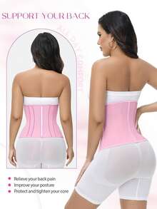Waist Shapewear, Women's Waist And Abdomen Shaping Corset, Abdominal Control Waistband, Tight Shaped Flat Belly Shapewear - 粉色 - 查看 4