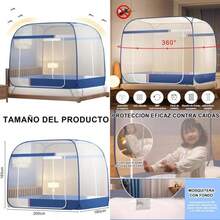 Mosquitera Cama -Up, Plegable Mosquitera (180 * 200 * 165 cm), Mosquitero Desplegable para Tienda de Campaña, Doble Puerta con Fondo, Anti-caída, para Bebés Adultos Hogar Viaje ()(Azul) - Multicolor - Ver 1