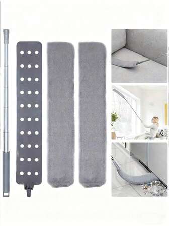 Dry Wet Dual-Use Cleaning Brush - Microfiber Dusting Brush With Extension Rod - Washable Extendable Dust Duster - Retractable Crevice Dust Cleaner - Multipurpose Dust Removal Brush - Suitable For Sofa, Bed And Furniture Bottom,Cabinets, Beds, Etc - Cleaning SuppliesSuitab Cleaning Supplies, Cleaning Tools,Wireless Vacuum Cleaner,Household Items,Mop,Duster,Ceiling,Window Cleaner,Kitchen Items,Cleaning Equipment