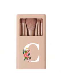 Portable Makeup Brush Set, Includes Mirror Case, A-Z Floral Pattern Makeup Brushes, Multi-Function Makeup Brush Set, Mini Multi-Function Makeup Pen, Foundation Brush, Eyeshadow Brush, Suitable For Beginners, With Makeup Organizer. This Convenient Makeup Tool Kit Is An Ideal Gift For Girls, And A Must-Have For Travel, Especially Suitable For Christmas, Thanksgiving, New Year And Valentine's Day. - Multicolor - View 15