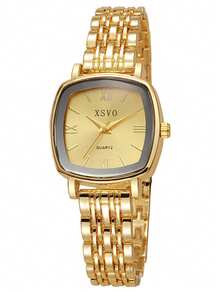 1pc Women's Elegant Minimalist High-End Design Vacation Style Fashion Casual Quartz Watch, Gold Stainless Steel Strap, Suitable As Valentine's Day, Birthday, Vacation Gift - one-size - View 5